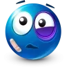 Стикер 6 Blue Face Emoji