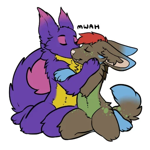 🥳 Стикер «Blue Fluffy» для Telegram