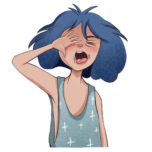 🥱 Стикер «Blue hair girl» для Telegram