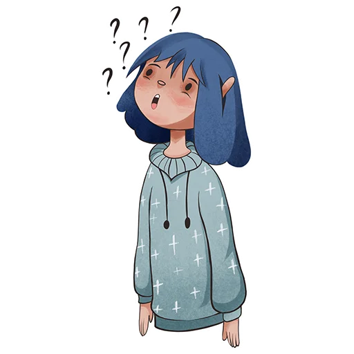 🤔 Стикер «Blue hair girl» для Telegram