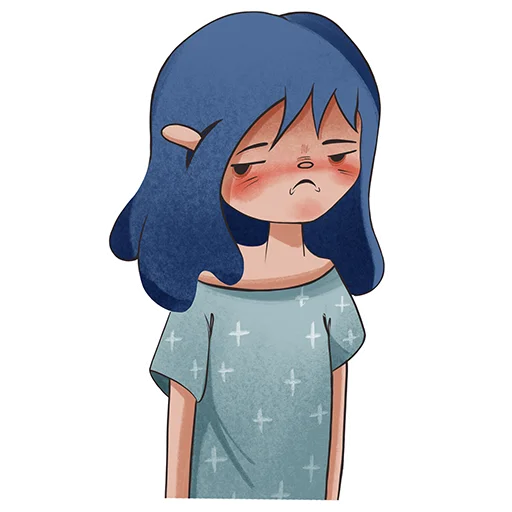 😒 Стикер «Blue hair girl» для Telegram