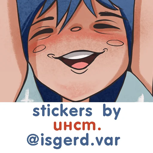 👻 Стикер «Blue hair girl» для Telegram