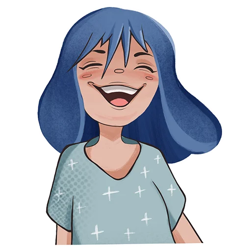 😀 Стикер «Blue hair girl» для Telegram