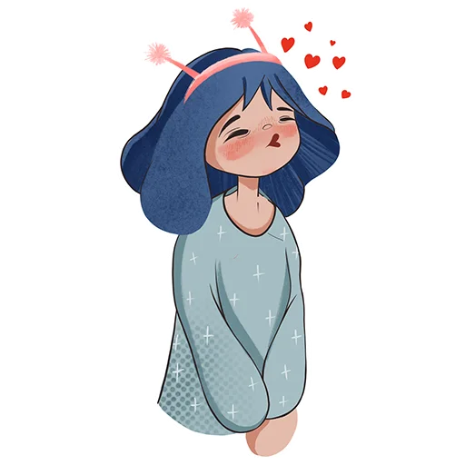 🥰 Стикер «Blue hair girl» для Telegram