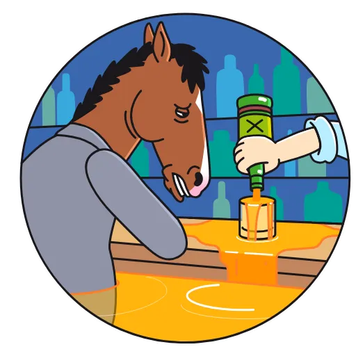 🥃 Стикер «BoJack Horseman» для Telegram