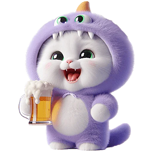 🍺 Стикер «Пушистые монстры» для Telegram