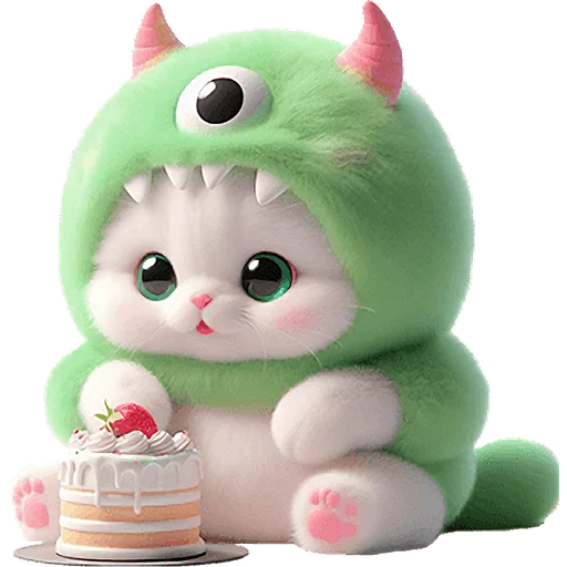 🎂 Стикер «Пушистые монстры» для Telegram