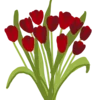 🌷 Эмодзи «Красно -розовые буквы, иконки с цветами, книжками» для Telegram
