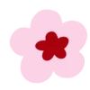 🌸 Эмодзи «Красно -розовые буквы, иконки с цветами, книжками» для Telegram