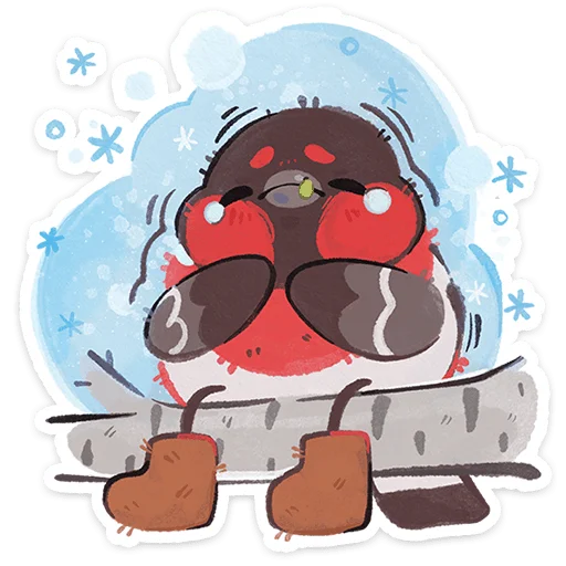 🥶 Стикер «Снегирь Борюшка» для Telegram