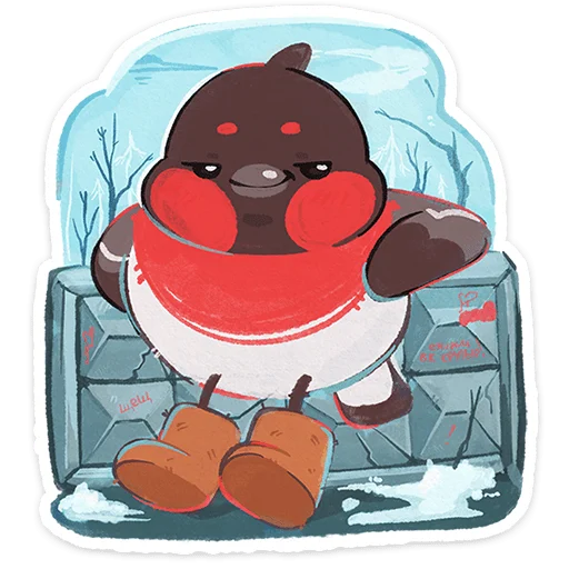 ☺️ Стикер «Снегирь Борюшка» для Telegram