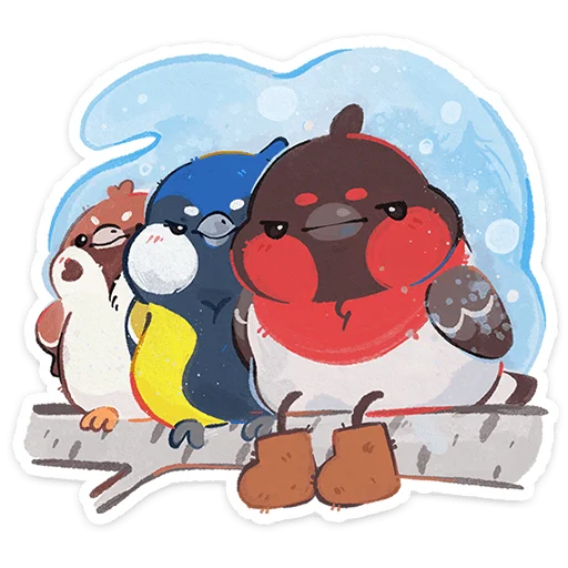 👬 Стикер «Снегирь Борюшка» для Telegram