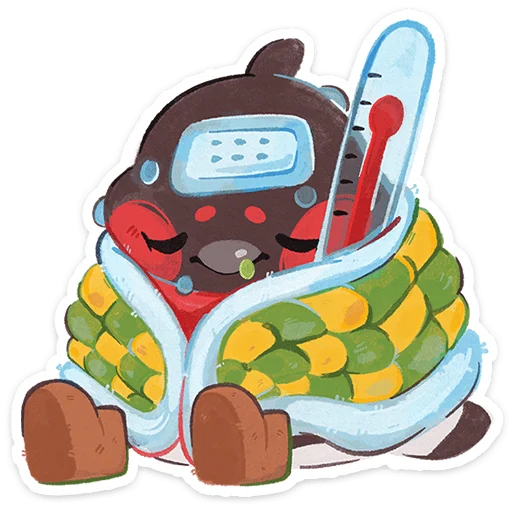 🤒 Стикер «Снегирь Борюшка» для Telegram