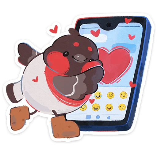 ❤️ Стикер «Снегирь Борюшка» для Telegram