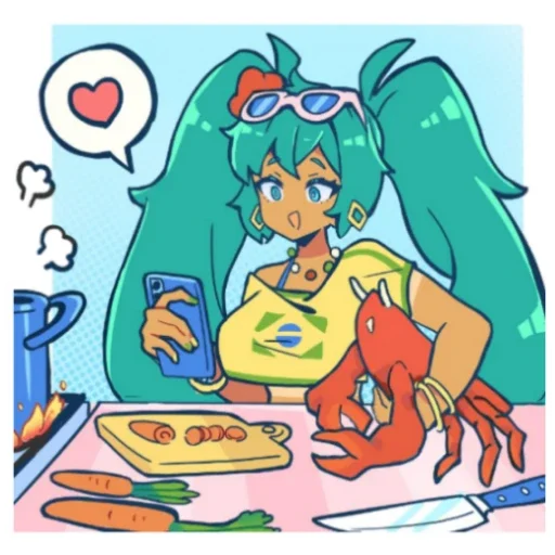 🦞 Стикер «Brazilian Miku» для Telegram