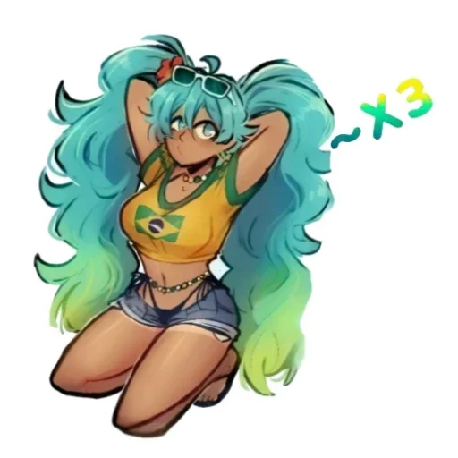 🧐 Стикер «Brazilian Miku» для Telegram
