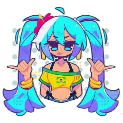 🤟 Стикер «Brazilian Miku» для Telegram