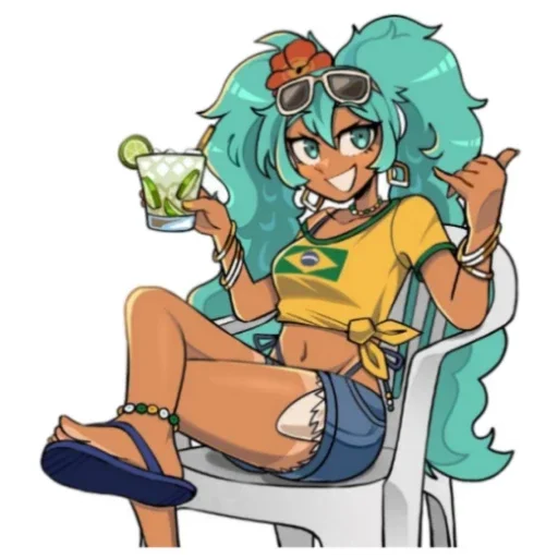 🥤 Стикер «Brazilian Miku» для Telegram