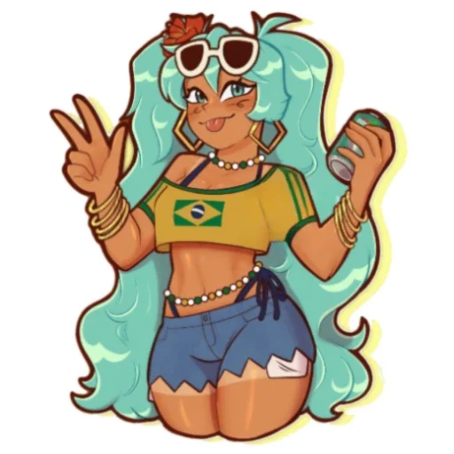 ✌️ Стикер «Brazilian Miku» для Telegram