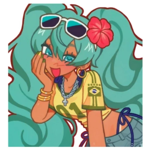 🤭 Стикер «Brazilian Miku» для Telegram