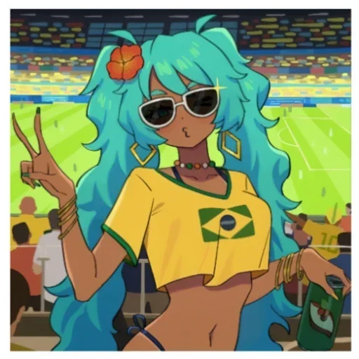⚽️ Стикер «Brazilian Miku» для Telegram