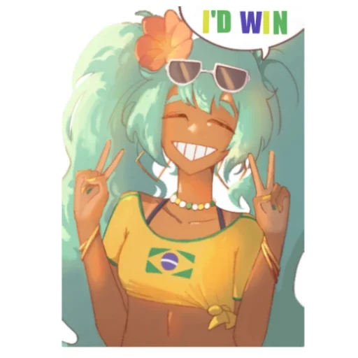 🤗 Стикер «Brazilian Miku» для Telegram