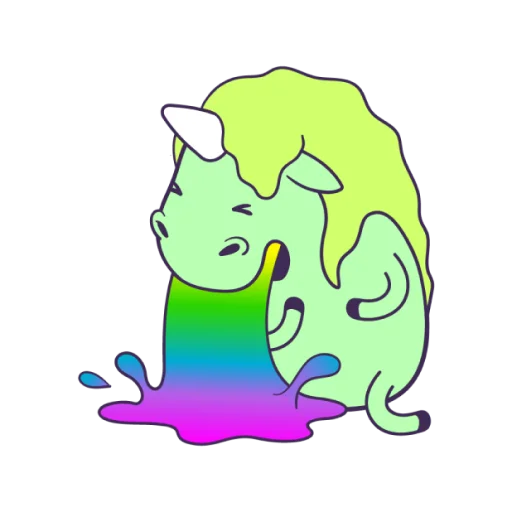 🤮 Стикер «Bright Unicorns» для Telegram