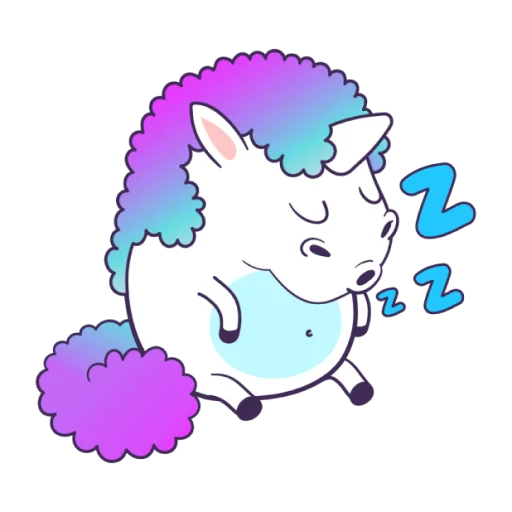 😴 Стикер «Bright Unicorns» для Telegram