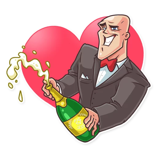 🍾 Стикер «Go Baldly» для Telegram