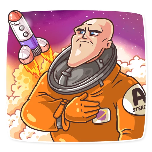 👨‍🚀 Стикер «Go Baldly» для Telegram