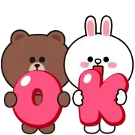 🆗 Стикер «Brown and Cony» для Telegram