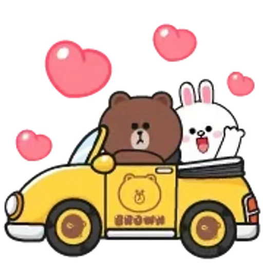 🚗 Стикер «Brown and Cony 2» для Telegram