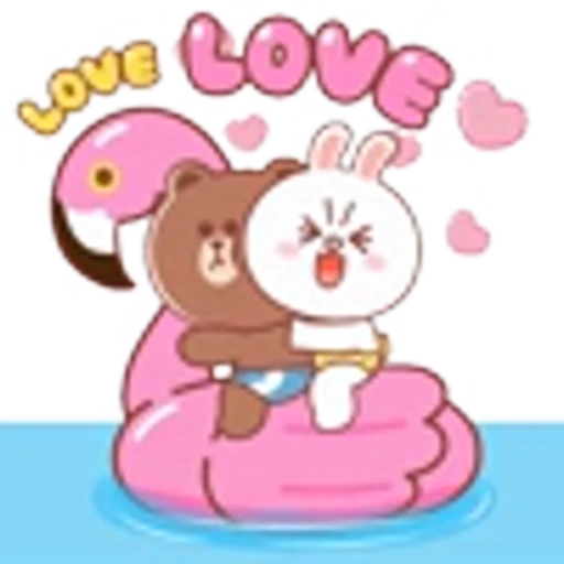 ☀️ Эмодзи «Brown and Friends Love in Summer» для Telegram