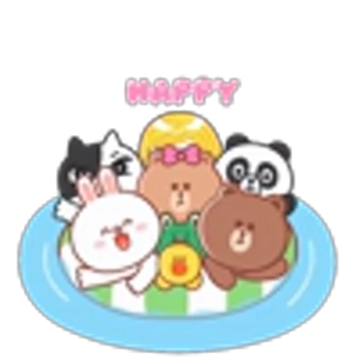 ☀️ Эмодзи «Brown and Friends Love in Summer» для Telegram