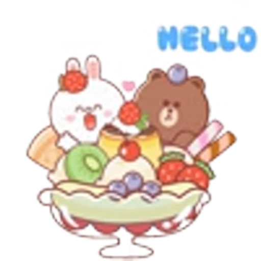 ☀️ Эмодзи «Brown and Friends Love in Summer» для Telegram