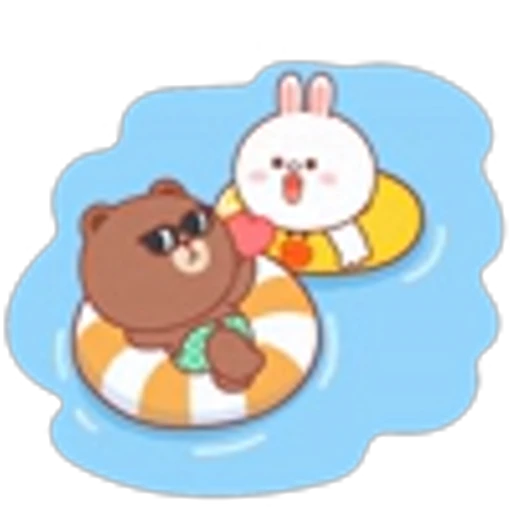 ☀️ Эмодзи «Brown and Friends Love in Summer» для Telegram