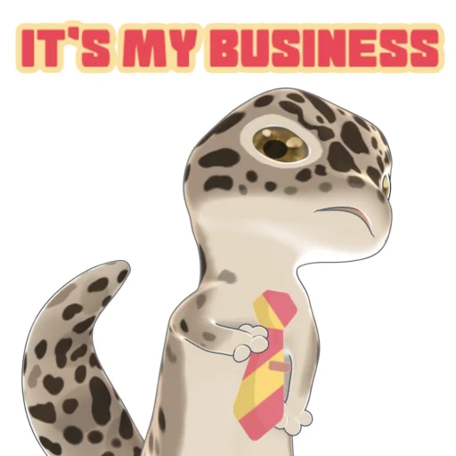 👔 Стикер «Bruce the Leopard Gecko» для Telegram