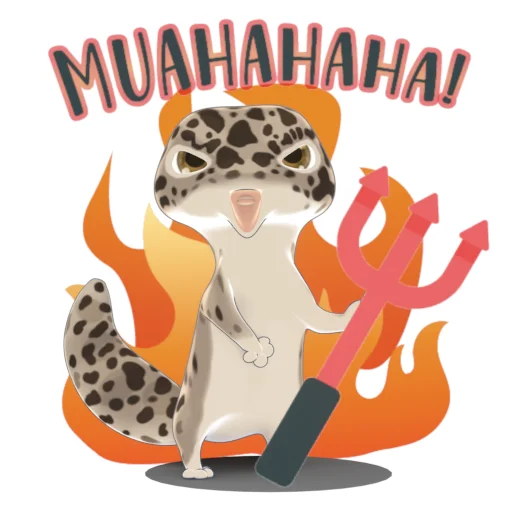😈 Стикер «Bruce the Leopard Gecko» для Telegram