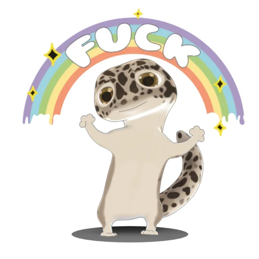 🌈 Стикер «Bruce the Leopard Gecko» для Telegram