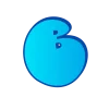 🤩 Эмодзи «Голубые буквы пузыри» для Telegram