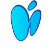 🤩 Эмодзи «Голубые буквы пузыри» для Telegram