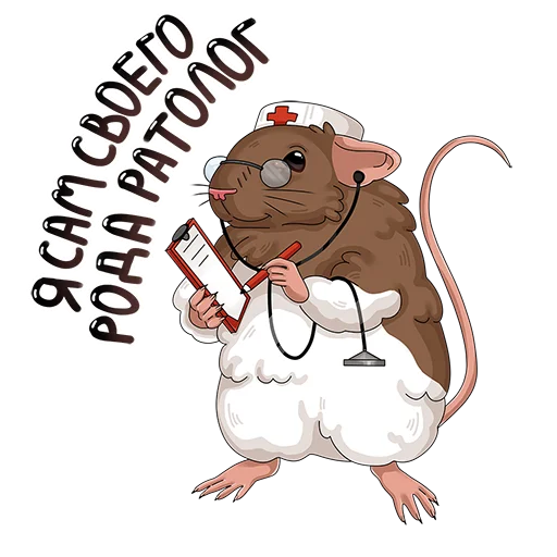 🧑‍⚕️ Стикер «крыс Бублик» для Telegram