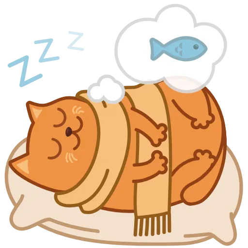 😴 Стикер «Bubo the Scarfcat» для Telegram
