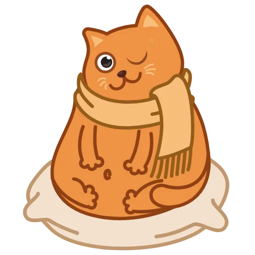 😉 Стикер «Bubo the Scarfcat» для Telegram