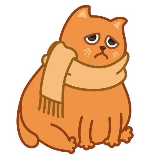 😟 Стикер «Bubo the Scarfcat» для Telegram