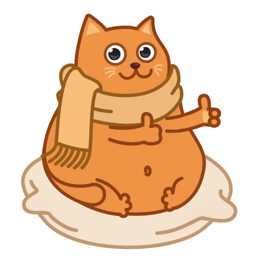 👍 Стикер «Bubo the Scarfcat» для Telegram