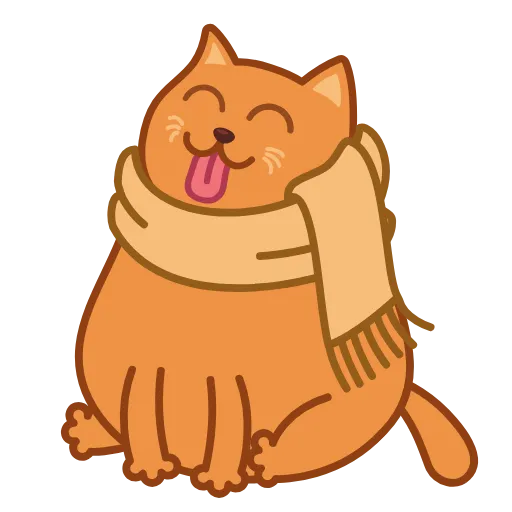 😛 Стикер «Bubo the Scarfcat» для Telegram