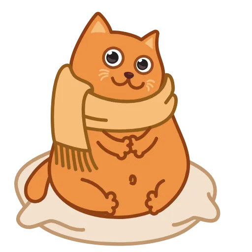 😘 Стикер «Bubo the Scarfcat» для Telegram