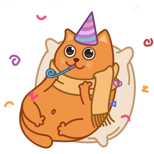 🥳 Стикер «Bubo the Scarfcat» для Telegram