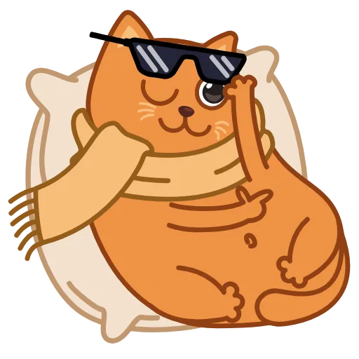 😎 Стикер «Bubo the Scarfcat» для Telegram